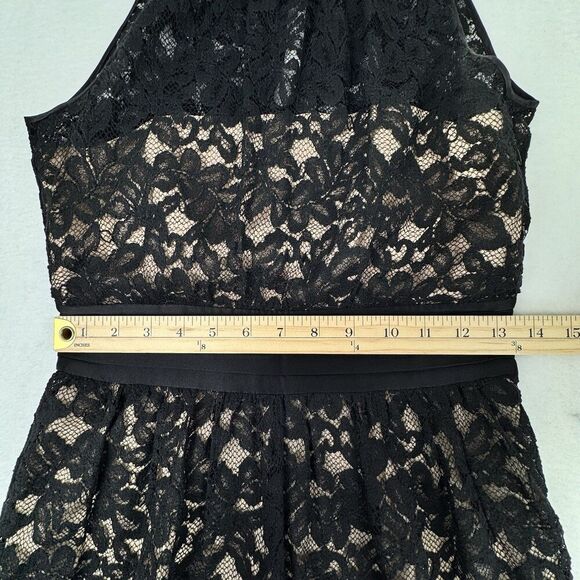 Banana Republic Women Lace Dress Sz 2 Black High Neck Sleeveless Classic Evening - Picture 15 of 16